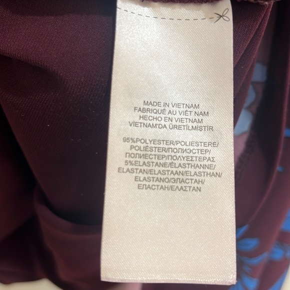 Lauren Ralph Lauren Burgundy and Blue Floral Dress - Picture 5 of 9